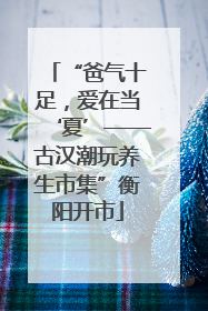 “爸气十足，爱在当‘夏’——古汉潮玩养生市集”衡阳开市