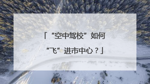 “空中驾校”如何“飞”进市中心？