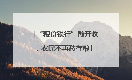 “粮食银行”敞开收，农民不再愁存粮