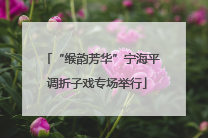 “缑韵芳华”宁海平调折子戏专场举行