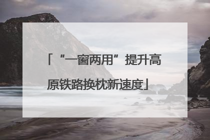 “一窗两用”提升高原铁路换枕新速度