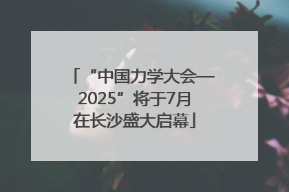 “中国力学大会—2025”将于7月在长沙盛大启幕