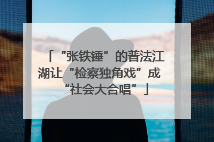 “张铁锤”的普法江湖让“检察独角戏”成“社会大合唱”