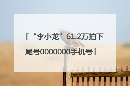 “李小龙”61.2万拍下尾号0000000手机号