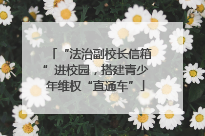 “法治副校长信箱”进校园，搭建青少年维权“直通车”