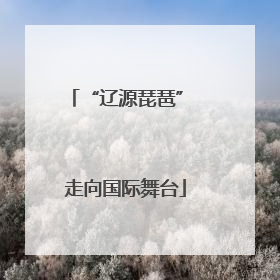 “辽源琵琶” 走向国际舞台