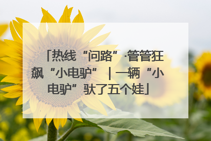 热线“问路”·管管狂飙“小电驴”｜一辆“小电驴”驮了五个娃