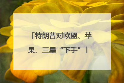 特朗普对欧盟、苹果、三星“下手”