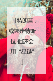 特朗普：或挪走特斯拉 但还会用“星链”