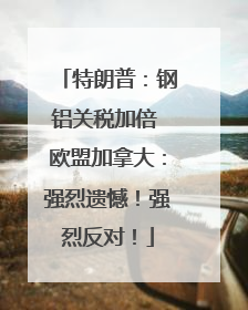 特朗普：钢铝关税加倍 欧盟加拿大：强烈遗憾！强烈反对！