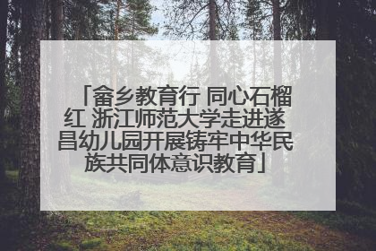 畲乡教育行 同心石榴红 浙江师范大学走进遂昌幼儿园开展铸牢中华民族共同体意识教育