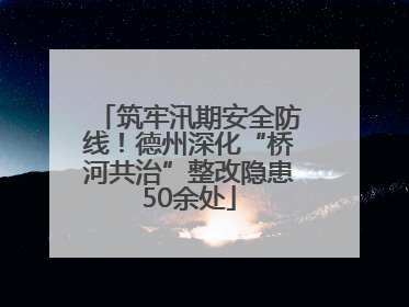 筑牢汛期安全防线！德州深化“桥河共治”整改隐患50余处