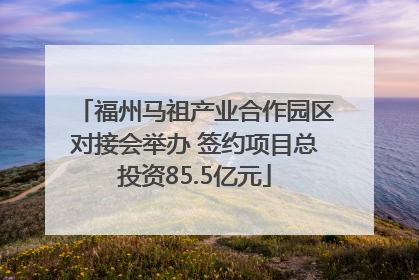 福州马祖产业合作园区对接会举办 签约项目总投资85.5亿元
