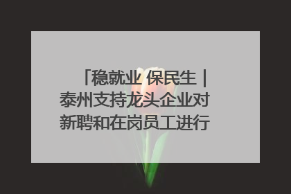 稳就业 保民生｜泰州支持龙头企业对新聘和在岗员工进行实训——到岗就能用 用了就见效