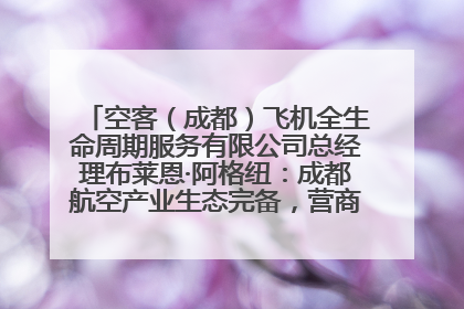 空客（成都）飞机全生命周期服务有限公司总经理布莱恩·阿格纽：成都航空产业生态完备，营商环境优势显著