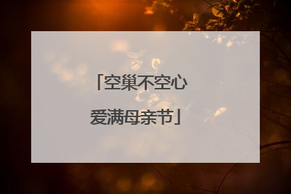 空巢不空心 爱满母亲节