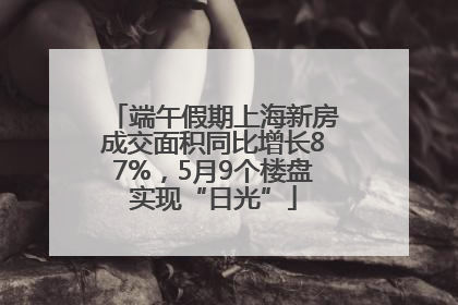 端午假期上海新房成交面积同比增长87%，5月9个楼盘实现“日光”