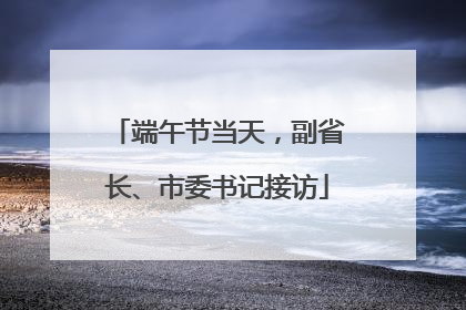 端午节当天，副省长、市委书记接访