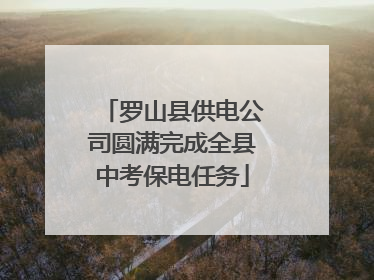 罗山县供电公司圆满完成全县中考保电任务