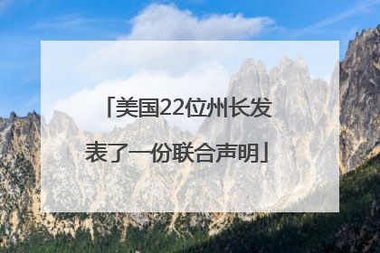 美国22位州长发表了一份联合声明