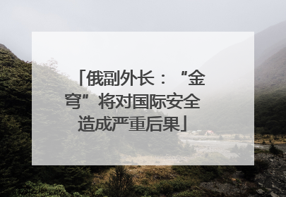 俄副外长：“金穹”将对国际安全造成严重后果