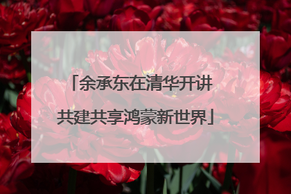 余承东在清华开讲 共建共享鸿蒙新世界
