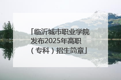 临沂城市职业学院发布2025年高职（专科）招生简章