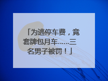 为逃停车费，竟套牌包月车……三名男子被罚！