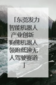东莞发力智能机器人产业创新 狗熊机器人领跑低速无人驾驶赛道