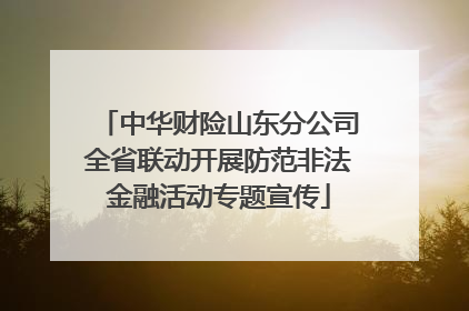 中华财险山东分公司全省联动开展防范非法金融活动专题宣传