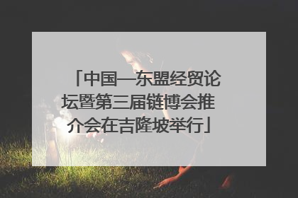 中国—东盟经贸论坛暨第三届链博会推介会在吉隆坡举行