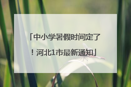 中小学暑假时间定了！河北1市最新通知