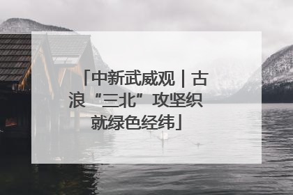 中新武威观｜古浪“三北”攻坚织就绿色经纬