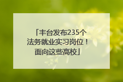 丰台发布235个法务就业实习岗位！面向这些高校