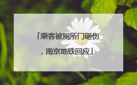 乘客被厕所门砸伤，南京地铁回应