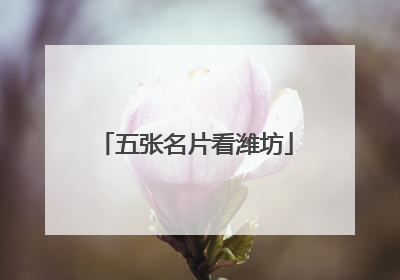 五张名片看潍坊