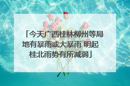 今天广西桂林柳州等局地有暴雨或大暴雨 明起桂北雨势有所减弱