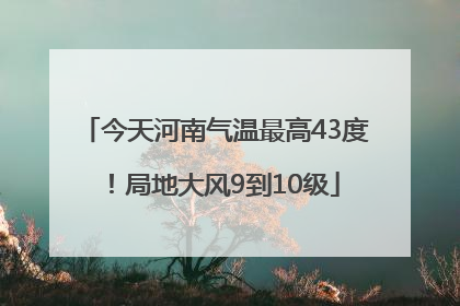 今天河南气温最高43度！局地大风9到10级
