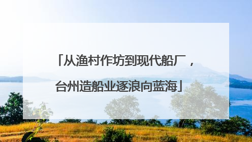 从渔村作坊到现代船厂，台州造船业逐浪向蓝海