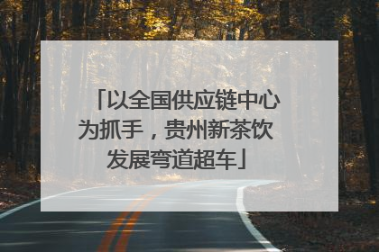 以全国供应链中心为抓手，贵州新茶饮发展弯道超车