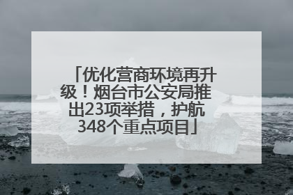 优化营商环境再升级！烟台市公安局推出23项举措，护航348个重点项目