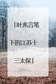 叶兆言笔下的江苏十三太保