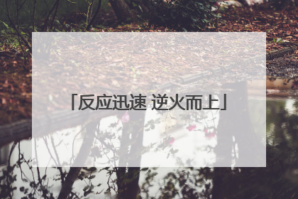 反应迅速 逆火而上