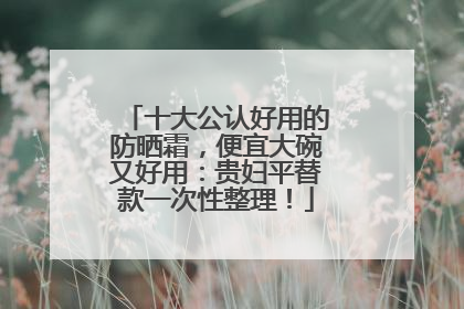 十大公认好用的防晒霜，便宜大碗又好用：贵妇平替款一次性整理！