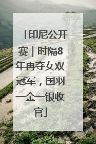 印尼公开赛｜时隔8年再夺女双冠军，国羽一金一银收官