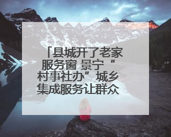 县城开了老家服务窗 景宁“村事社办”城乡集成服务让群众办事更便利