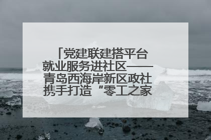党建联建搭平台 就业服务进社区——青岛西海岸新区政社携手打造“零工之家”就业服务新阵地