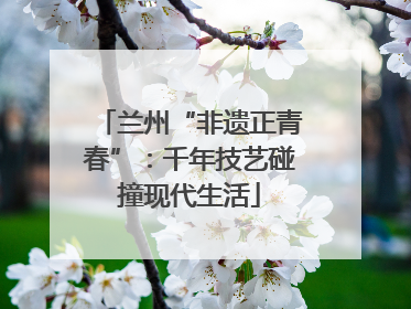 兰州“非遗正青春”：千年技艺碰撞现代生活
