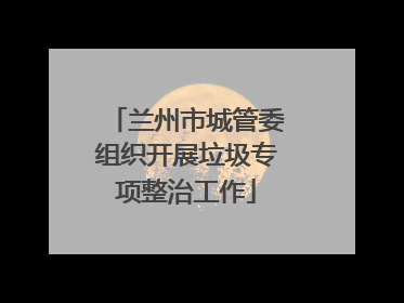 兰州市城管委组织开展垃圾专项整治工作