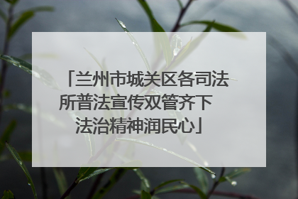 兰州市城关区各司法所普法宣传双管齐下 法治精神润民心